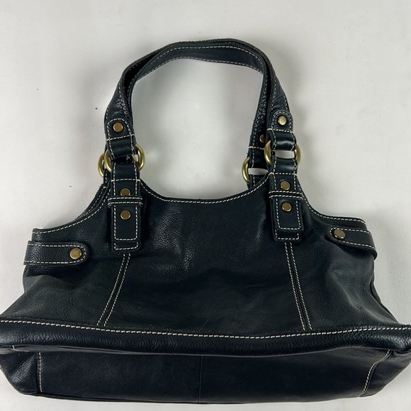 Euc Fossil vintage leather brass Y2K shoulder bag - Picture 7 of 9